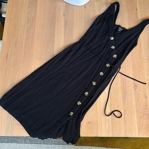 Wild Fable XS Black Asymmetrical Buttoned Sundress